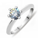 Moissanite Ring 925 Silver Colored Jewelry