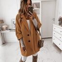 Autumn Winter Women Coats 2XL Plus Long Wool
