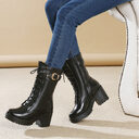 Leather Martin boots women cotton