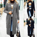Wool Solid Color Cardigan Loose And Long Oversized