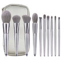 10 moonlight silver makeup brush set