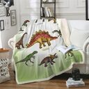Kids Children Dinosaur Fluffy Soft Cotton Blanket Jurassic
