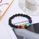 Handmade Black Lava Seven Chakra Healing Balance Beaded