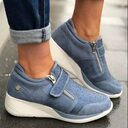 Canvas Shoes Lovely Round Head Thick Bottom Rhinestone