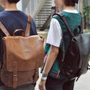 PU Leather Travel Backpack Men Laptop Male Large