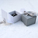 Jewelry Boxes Paper Gray White Color Ribbon Bowknot