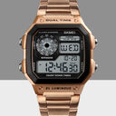 Business steel belt electronic watch double display multi-function