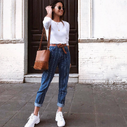 Stretch striped jeans