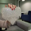 new shiny diamond ladies fringed hand bag night