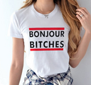 Casual Women Tees Letter Print White Black Gray