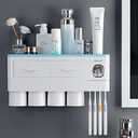Non-marking Hanging Magnetic Toothbrush Holder Single Drawer Storage