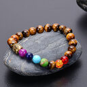 Seven Chakra Healing Beaded Bracelet Natural Lava Stone