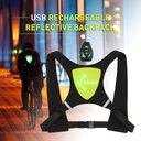 USB Rechargeable Reflective Vest Backpack with LED Turn