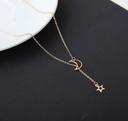 Simple Moon Star Necklace Clavicle Chain Short