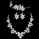 Butterfly Bridal Jewelry Set Chain Pearl Three Piece