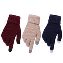 Couple knitted gloves touch screen