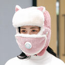 Simple Anti-fog Girl Bomber Hats Caps Women Russian