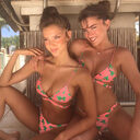 palm printing bikinis split set Bikini swimsuit trade