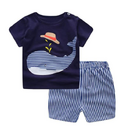 new children's summer clothing short-sleeved suit cotton boy