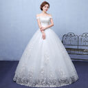 summer paragraph white word shoulder wedding dress lace