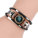 Multilayer Leather Bracelet 12 Constellation Zodiac Sign Men
