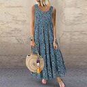 Bohemian Floral Dress Women Summer Beach Long