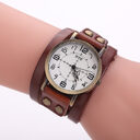 CCQ Vintage Leather Bracelet Watch Antique Women Wrist