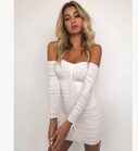 Bandage Dress Women Sexy Off Shoulder Long Sleeve