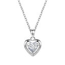 925 Heart-shaped Rhinestones Necklace Luxury Personalized For Women