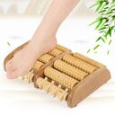 Newly Dual Wooden Foot Massager Roller Relieves Plantar
