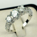 European and American ring engagement inlaid zircon jewelry