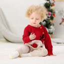 Boys and girls knitted cartoon deer romper Christmas