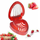 Red Strawberry Slicer Plastic Fruit Carving Tools Salad
