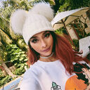 Ladies knitted cap double ball