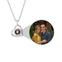 S925 Silver Romantic Colorful Photo Projection Necklace Heart