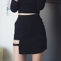 Korean Style Black Hip Skirts Irregular Hem Pencil