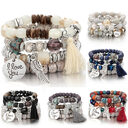 Fashion Multilayer Crystal Lava Stone Beads Wing Tassel
