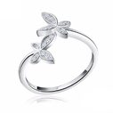 Fashion 925 Silver Adjustable RING Sterling with Flower