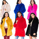 Faux Fur Coat Women Long Sleeve Warm Thick