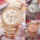 Geneva diamond calendar watch women fashion business casual