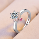 Classic six claw single diamond ring simulation plated