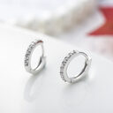 Sterling Silver Earring With Diamond - inlaid Colored