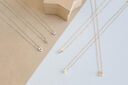 Fashion Tiny Initial Necklace Gold Silver Color Cut