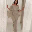 Ladies' Dress With Flounces Back And a Blingbling