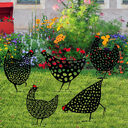 Chicken Yard Art Outdoor Garden Back Gazon Stakes