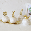 Animal figurine decor jewelry box squirrel rabbit cat