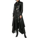 Mid-length slim leather jacket