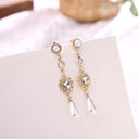 Pearl Earrings Love Rhinestones Long Women