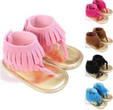 Children's sandals summer new girls retro tassel flannel