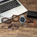 Wristwatch wallet cufflink ballpoint pen Gifts Set